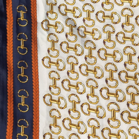 10 Items/$10 Elegant Navy and Gold Patterned Scarf - Picture 2 of 2